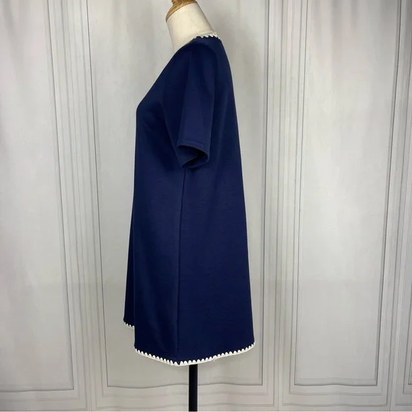 Louche 60's Inspired Mini Dress - Navy &‎ Ivory - Women's Size UK 12 (US 8) - Picture 7 of 14